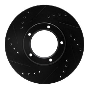 Toyota Hilux Brake Rotor (1) - Front Left - R1 Concepts - Drilled & Slotted - Black - `89-`08